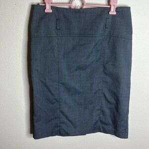 GNW Knee-Length Pencil Polyester Skirt Gray Size Medium